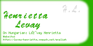 henrietta levay business card